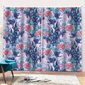 Blue Fairy Rose Unicorn Pattern Print Pencil Pleat Curtains