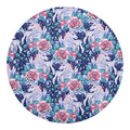 Blue Fairy Rose Unicorn Pattern Print Round Blanket