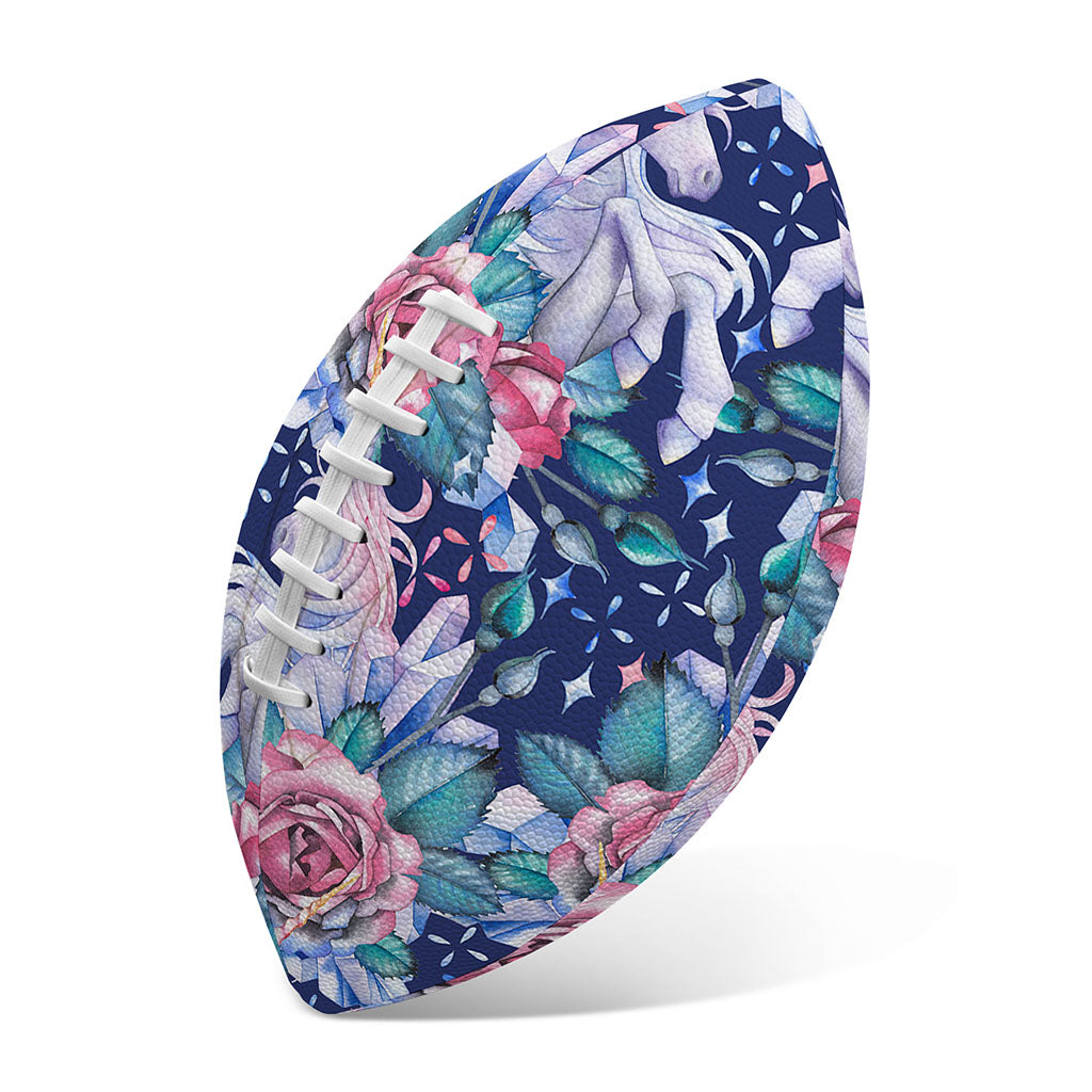 Blue Fairy Rose Unicorn Pattern Print Rugby Ball
