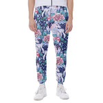 Blue Fairy Rose Unicorn Pattern Print Scuba Joggers