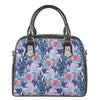 Blue Fairy Rose Unicorn Pattern Print Shoulder Handbag