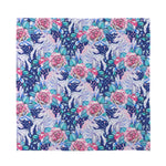 Blue Fairy Rose Unicorn Pattern Print Silk Bandana