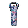 Blue Fairy Rose Unicorn Pattern Print Single Neoprene Wine Tote