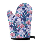 Blue Fairy Rose Unicorn Pattern Print Single Oven Mitt