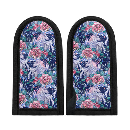 Blue Fairy Rose Unicorn Pattern Print Skillet Handle Cover