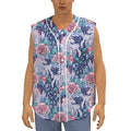 Blue Fairy Rose Unicorn Pattern Print Sleeveless Baseball Jersey
