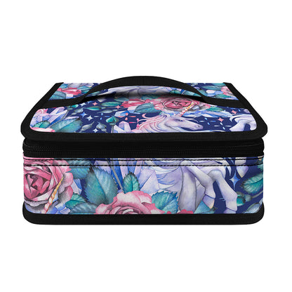 Blue Fairy Rose Unicorn Pattern Print Small Lunch Bag