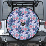 Blue Fairy Rose Unicorn Pattern Print Tire Cover With Camera Hole