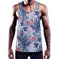 Blue Fairy Rose Unicorn Pattern Print Men's Workout Tank Top