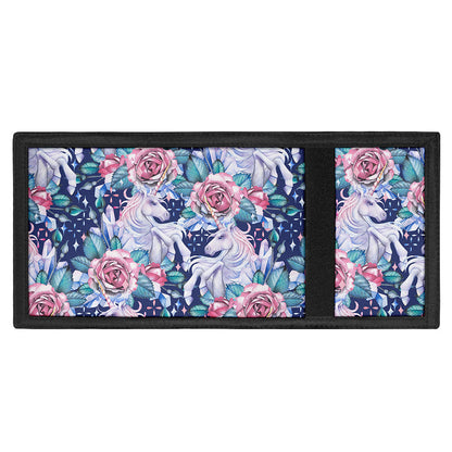 Blue Fairy Rose Unicorn Pattern Print Trifold Wallet