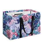 Blue Fairy Rose Unicorn Pattern Print Utility Tote Bag