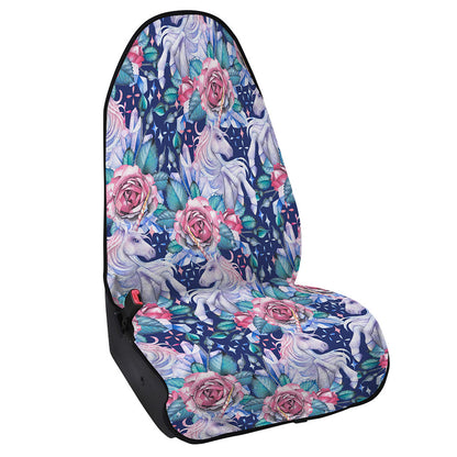 Blue Fairy Rose Unicorn Pattern Print Waterproof Car Seat Cover