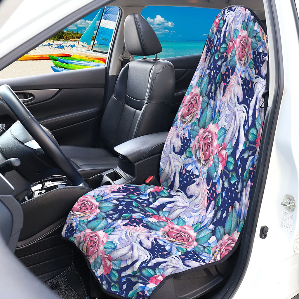 Blue Fairy Rose Unicorn Pattern Print Waterproof Car Seat Cover