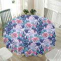 Blue Fairy Rose Unicorn Pattern Print Waterproof Round Tablecloth