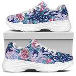 Blue Fairy Rose Unicorn Pattern Print White Chunky Shoes