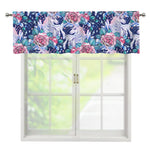 Blue Fairy Rose Unicorn Pattern Print Window Valance
