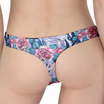 Blue Fairy Rose Unicorn Pattern Print Women's Thong
