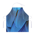 Blue Feather Print Adjustable Apron