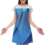 Blue Feather Print Adjustable Apron