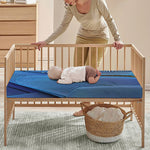 Blue Feather Print Baby Crib Sheet