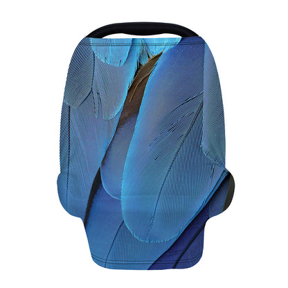 Blue Feather Print Baby Seat Cover