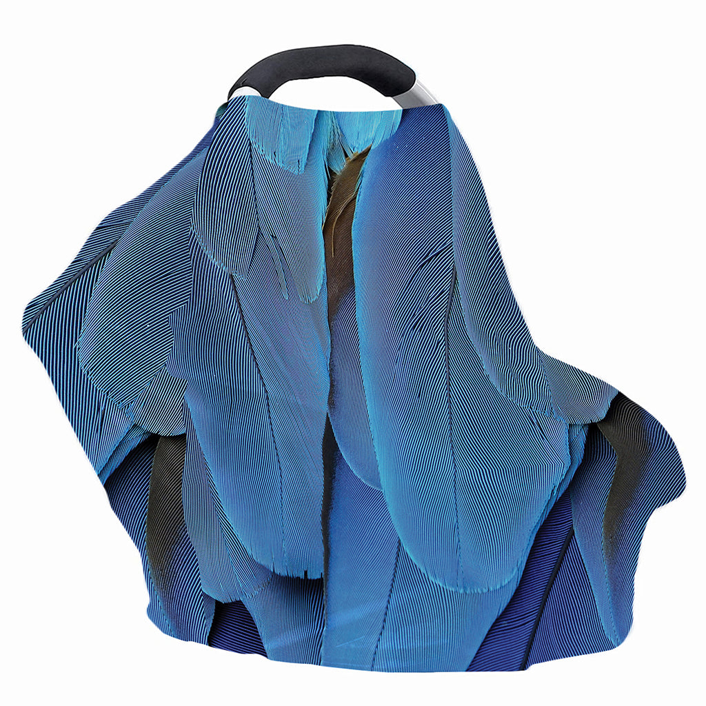 Blue Feather Print Baby Seat Cover