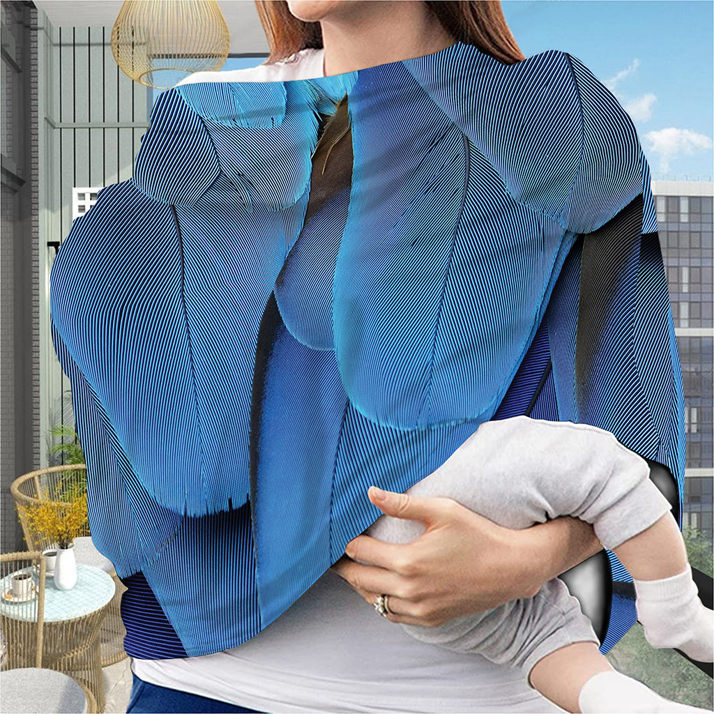 Blue Feather Print Baby Seat Cover