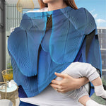 Blue Feather Print Baby Seat Cover