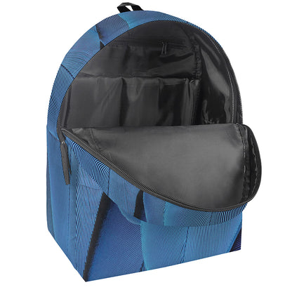 Blue Feather Print Backpack