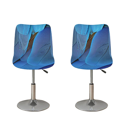 Blue Feather Print Bar Stool Covers