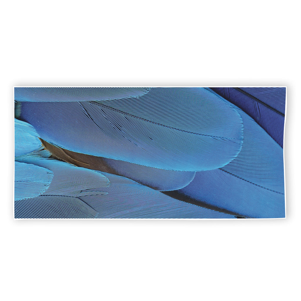 Blue Feather Print Beach Towel