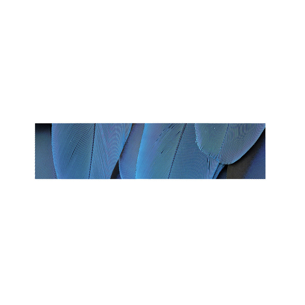 Blue Feather Print Bed Runner