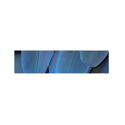 Blue Feather Print Bed Runner