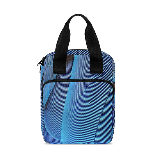 Blue Feather Print Bible Tote Bag