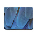 Blue Feather Print Bifold Wallet