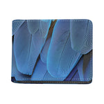 Blue Feather Print Bifold Wallet