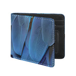 Blue Feather Print Bifold Wallet