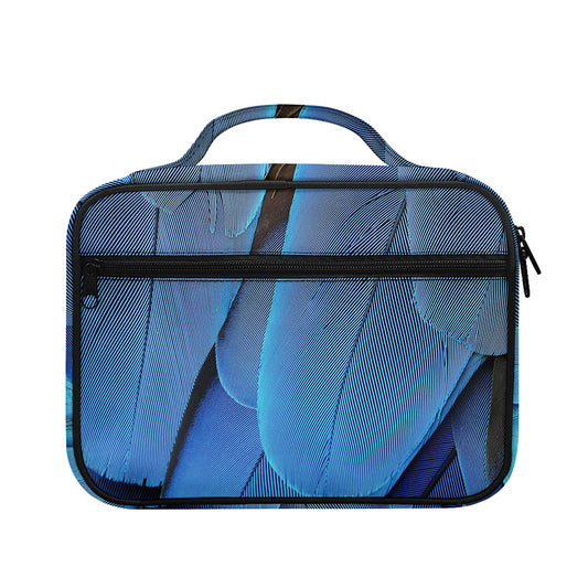 Blue Feather Print Briefcase Bible Bag