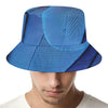 Blue Feather Print Bucket Hat