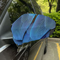 Blue Feather Print Car Side Mirror Covers