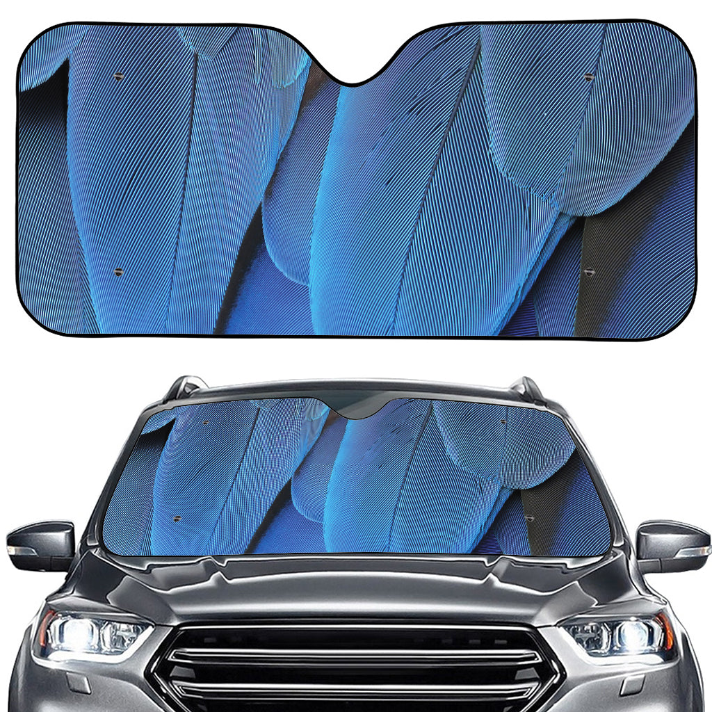 Blue Feather Print Car Windshield Sun Shade