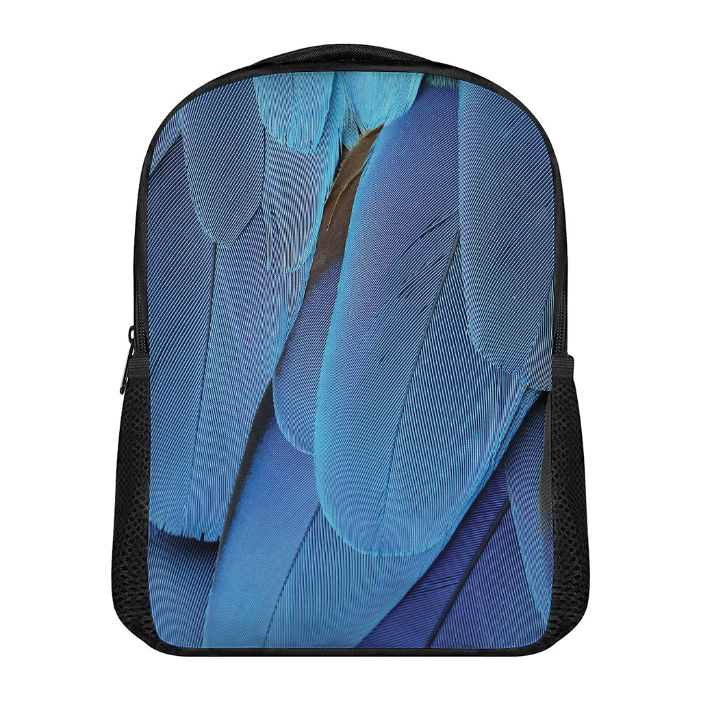 Blue Feather Print Casual Backpack