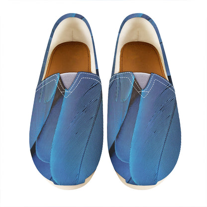 Blue Feather Print Casual Shoes