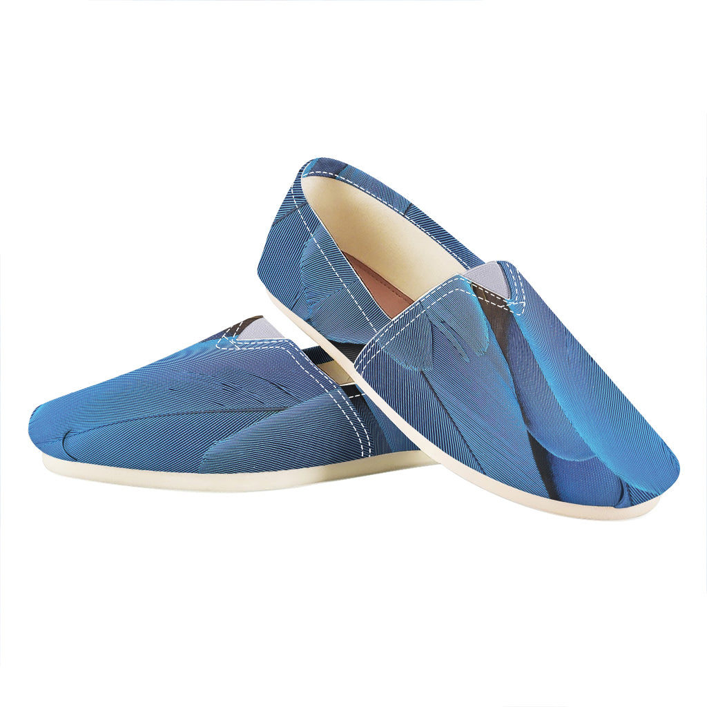 Blue Feather Print Casual Shoes