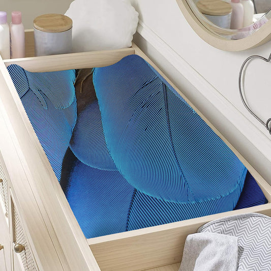 Blue Feather Print Changing Pad Cover