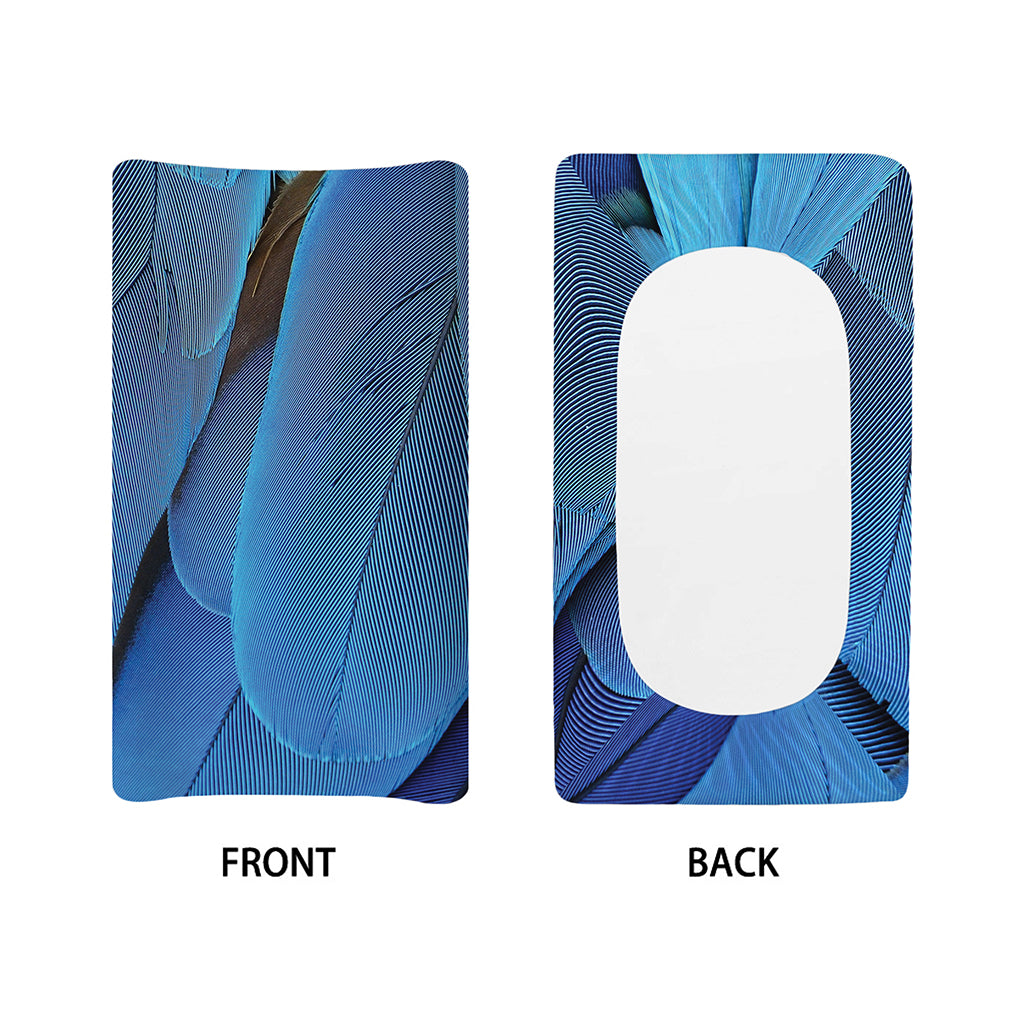 Blue Feather Print Changing Pad Cover