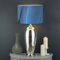 Blue Feather Print Drum Lamp Shade