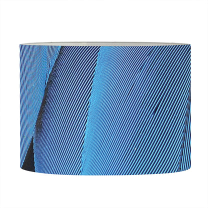 Blue Feather Print Drum Lamp Shade