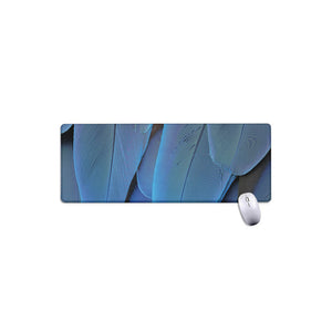 Blue Feather Print Extended Mouse Pad