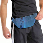 Blue Feather Print Fanny Pack